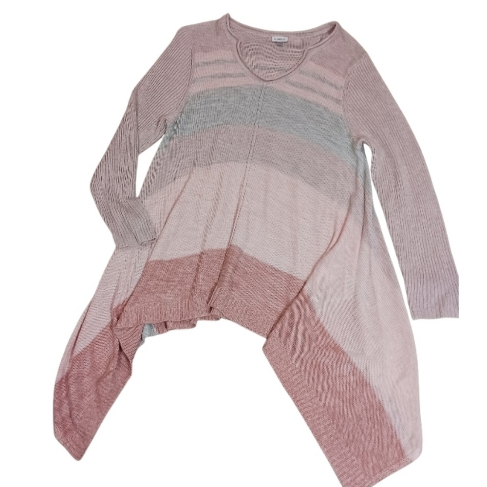 Avenue women's tunic sweater multicolor Plus Sz 18 / 20 long sleeve V Neck